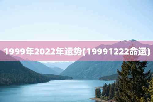 1999年2022年运势(19991222命运)