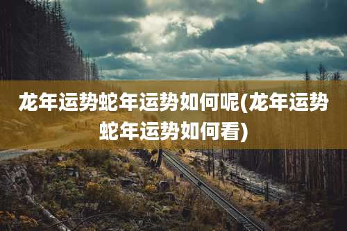 龙年运势蛇年运势如何呢(龙年运势蛇年运势如何看)