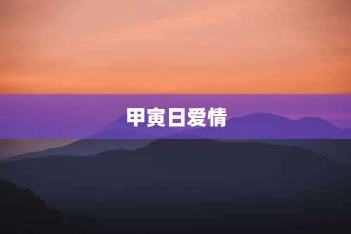 甲寅日爱情