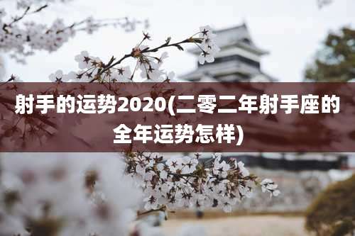 射手的运势2020(二零二年射手座的全年运势怎样)
