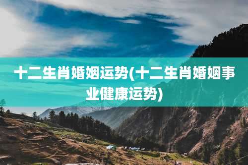 十二生肖婚姻运势(十二生肖婚姻事业健康运势)