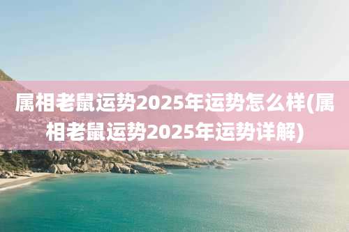 属相老鼠运势2025年运势怎么样(属相老鼠运势2025年运势详解)