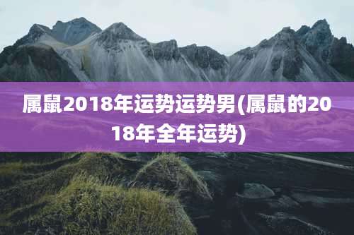 属鼠2018年运势运势男(属鼠的2018年全年运势)