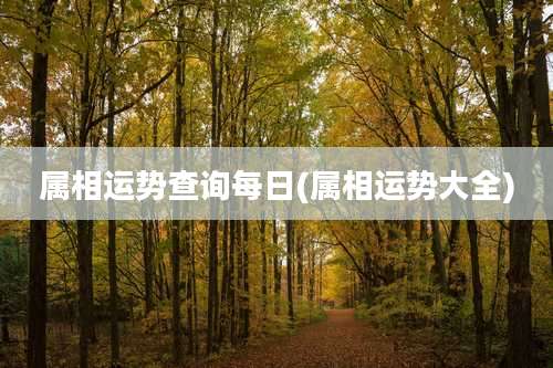 属相运势查询每日(属相运势大全)