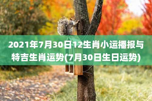 2021年7月30日12生肖小运播报与特吉生肖运势(7月30日生日运势)