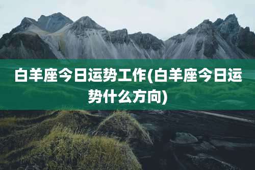 白羊座今日运势工作(白羊座今日运势什么方向)