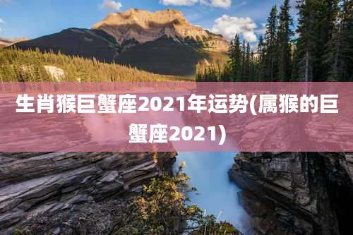 生肖猴巨蟹座2021年运势(属猴的巨蟹座2021)