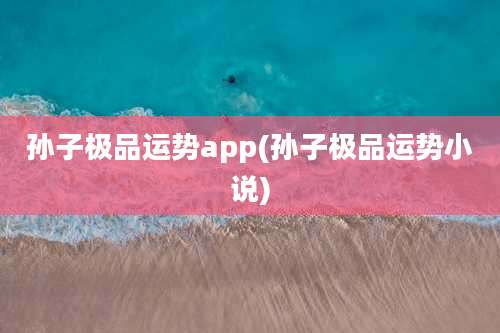 孙子极品运势app(孙子极品运势小说)