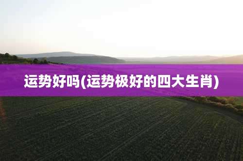 运势好吗(运势极好的四大生肖)
