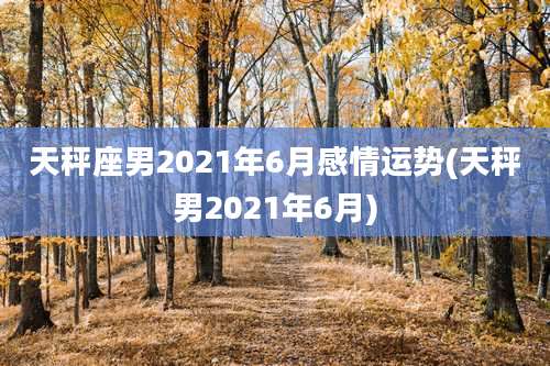 天秤座男2021年6月感情运势(天秤男2021年6月)