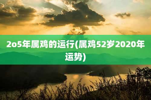 2o5年属鸡的运行(属鸡52岁2020年运势)