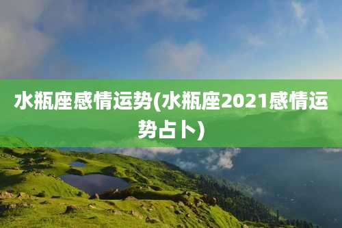 水瓶座感情运势(水瓶座2021感情运势占卜)