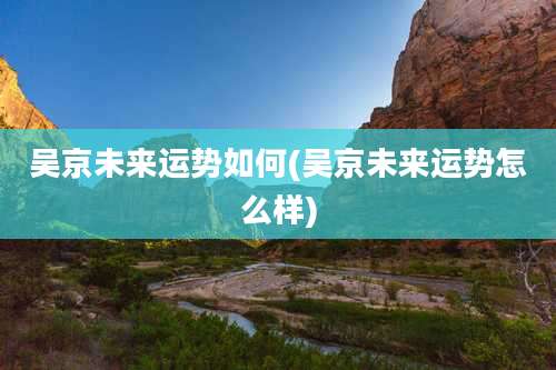 吴京未来运势如何(吴京未来运势怎么样)