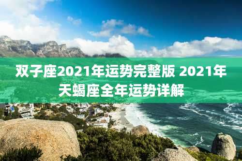 双子座2021年运势完整版 2021年天蝎座全年运势详解