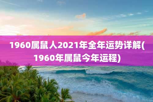 1960属鼠人2021年全年运势详解(1960年属鼠今年运程)