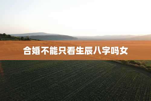 合婚不能只看生辰八字吗女