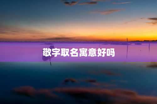 敬字取名寓意好吗