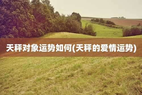 天秤对象运势如何(天秤的爱情运势)