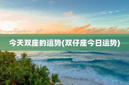 今天双座的运势(双仔座今日运势)