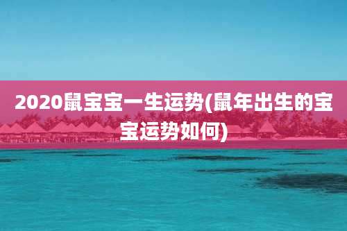 2020鼠宝宝一生运势(鼠年出生的宝宝运势如何)