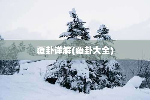 覆卦详解(覆卦大全)