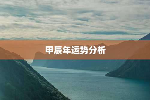 甲辰年运势分析