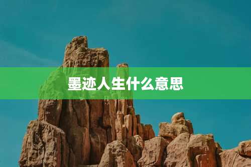 墨迹人生什么意思