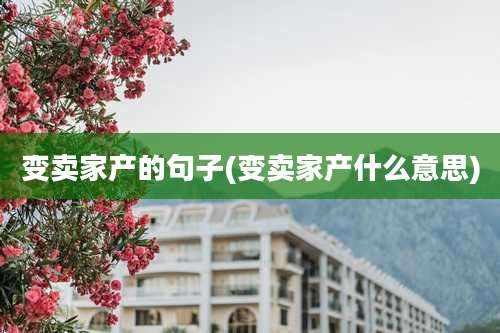 变卖家产的句子(变卖家产什么意思)