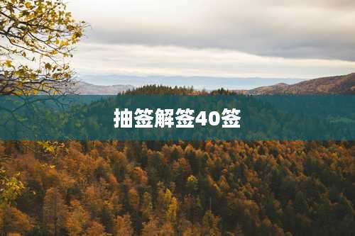 抽签解签40签