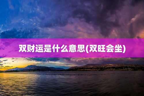 双财运是什么意思(双旺会坐)