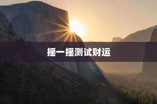 摇一摇测试财运