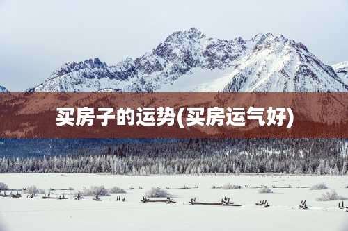 买房子的运势(买房运气好)
