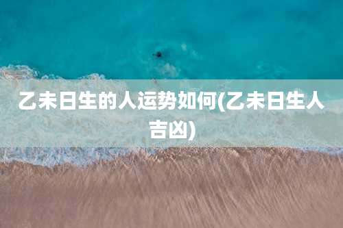 乙未日生的人运势如何(乙未日生人吉凶)