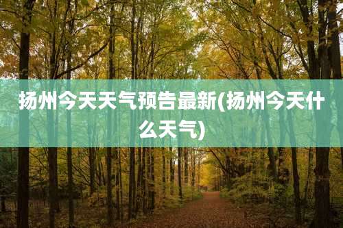 扬州今天天气预告最新(扬州今天什么天气)