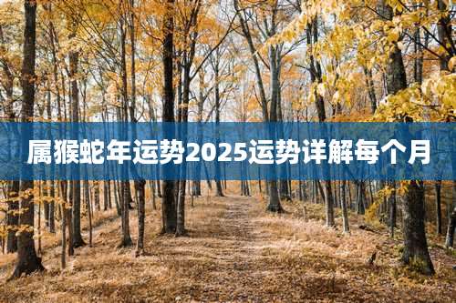 属猴蛇年运势2025运势详解每个月