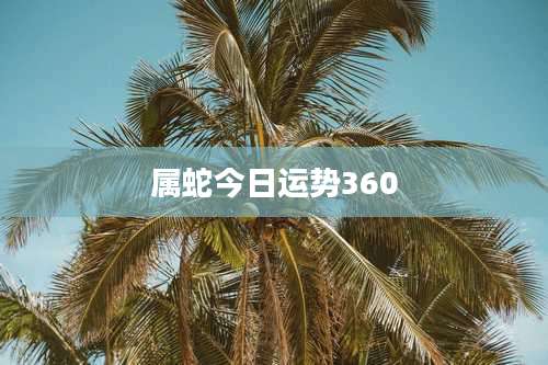 属蛇今日运势360