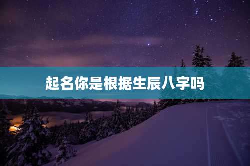起名你是根据生辰八字吗