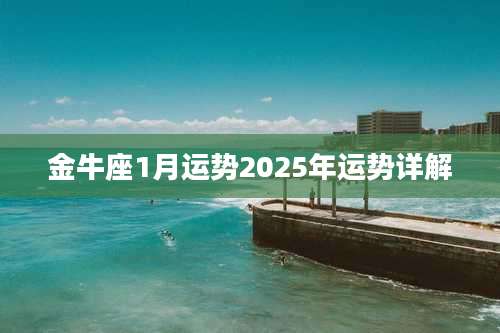 金牛座1月运势2025年运势详解