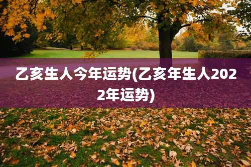 乙亥生人今年运势(乙亥年生人2022年运势)