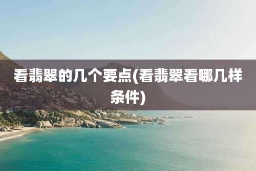 看翡翠的几个要点(看翡翠看哪几样条件)