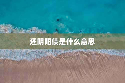 还阴阳债是什么意思