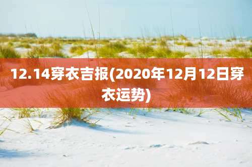 12.14穿衣吉报(2020年12月12日穿衣运势)