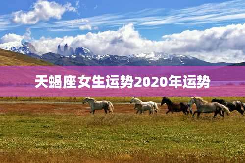 天蝎座女生运势2020年运势