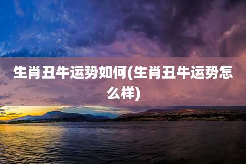 生肖丑牛运势如何(生肖丑牛运势怎么样)