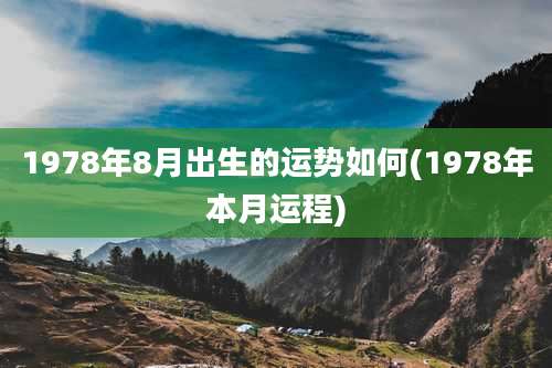1978年8月出生的运势如何(1978年本月运程)