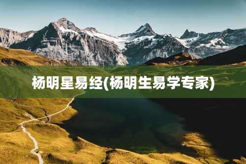 杨明星易经(杨明生易学专家)