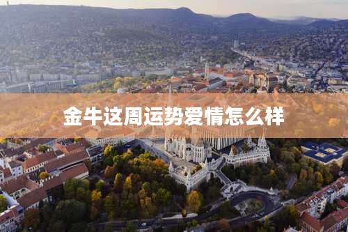 金牛这周运势爱情怎么样