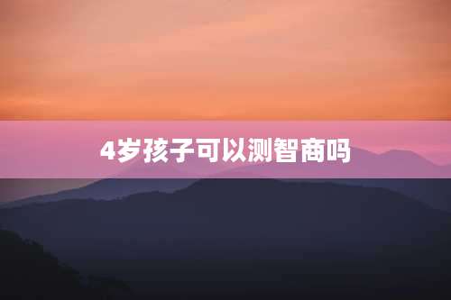 4岁孩子可以测智商吗
