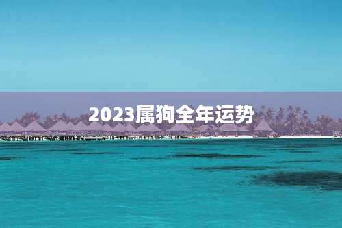 2023属狗全年运势