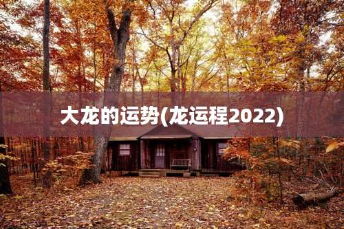 大龙的运势(龙运程2022)